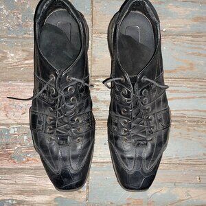 Black Tullio Leather Shoes Size 11.5